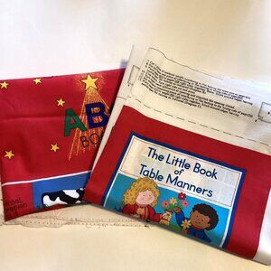 2 Fabric Soft Book Panels Cotton Quilting Sewing Crafts Cut and Sew Easy Sewing